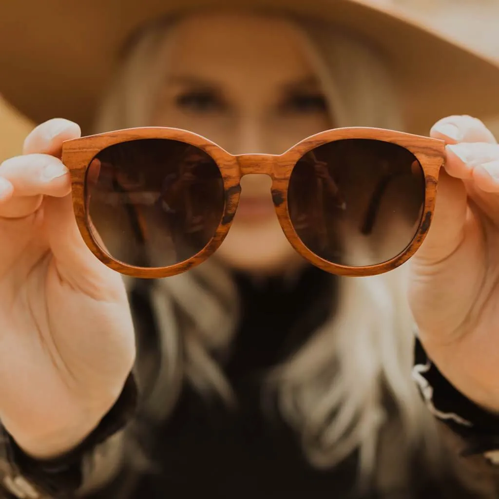 Oversized Round Wood Sunglasses Polarized UV400... From  display picture 2