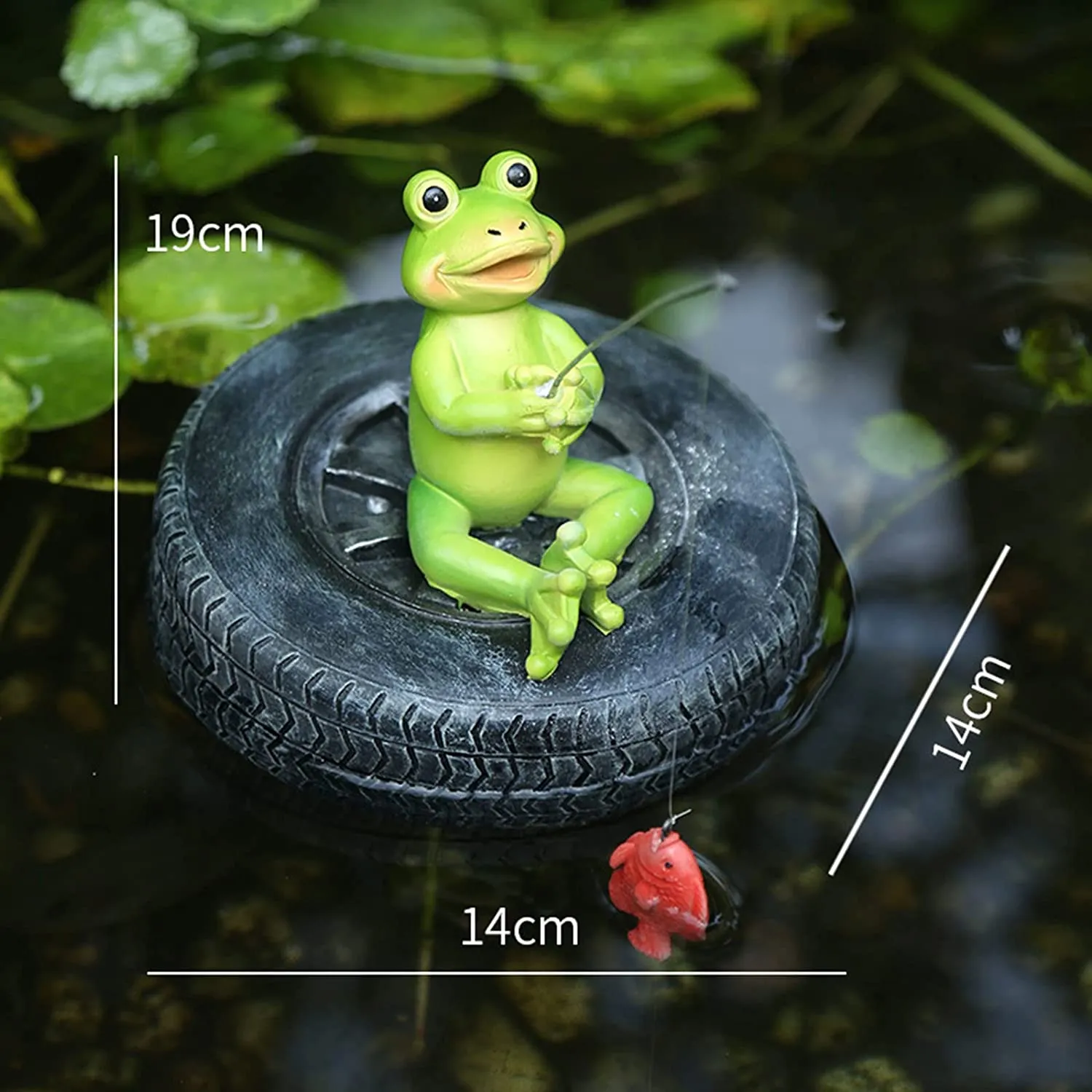 thumbnail image 2 of Garden Funny Frog Statue Resin Sleeping Frog On Swing Sculptures For 2 of 12