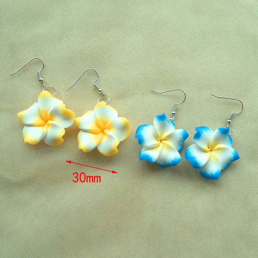 Hawaiian Plumeria Flower Mixed Dangling Drop Frangipani
