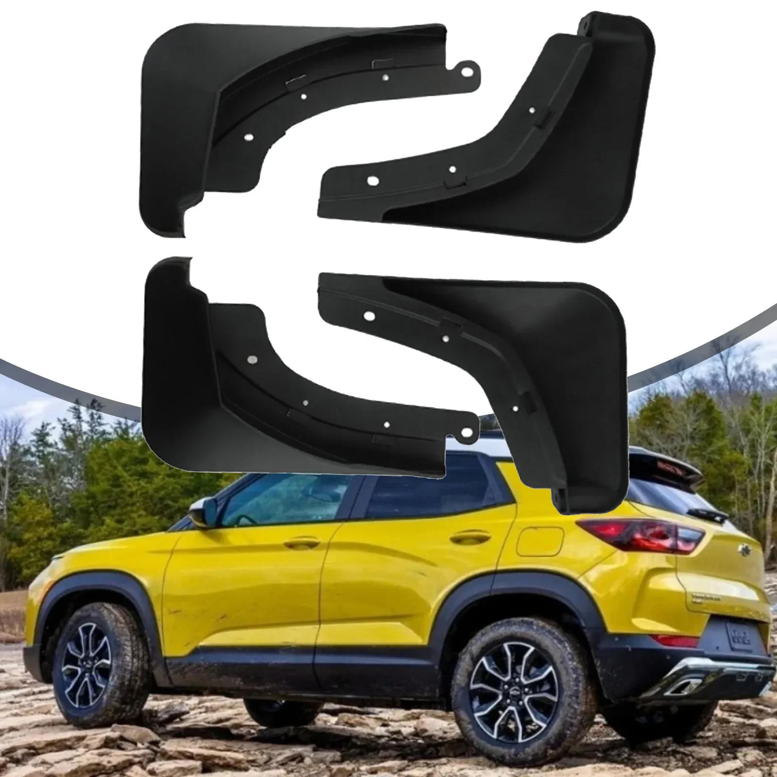 4Pcs Black Mud Flaps Splash Guards For Chevrolet Trax 2024 2025 – Bolt-On