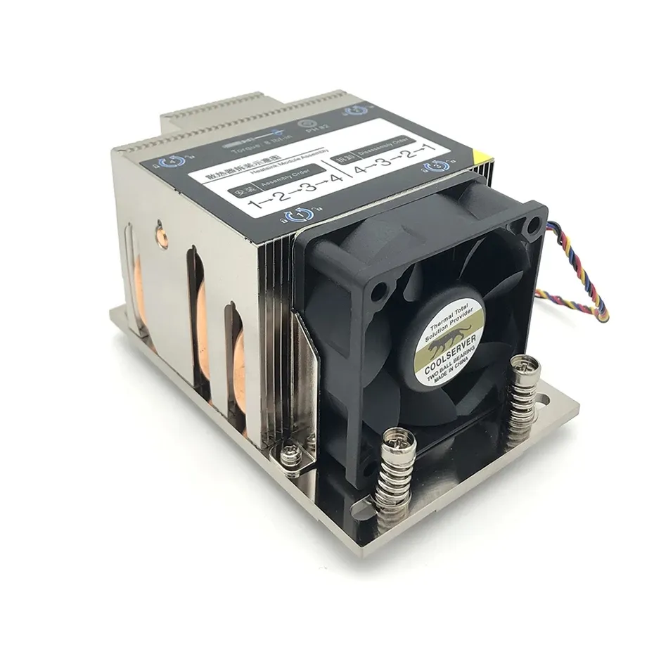 COOLSERVER P22 2U Server CPU Radiator 4 Heat Pipe Computer Side Blowing Cooling Fan Copper Bottom Processor Cooler For AMD SP3