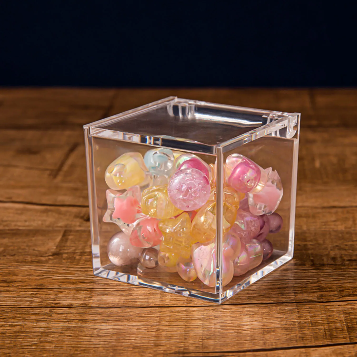 Small Fancy Containers Clear Acrylic Cube Display Boxes with Lids - 6/12 Pack Square Storage ...