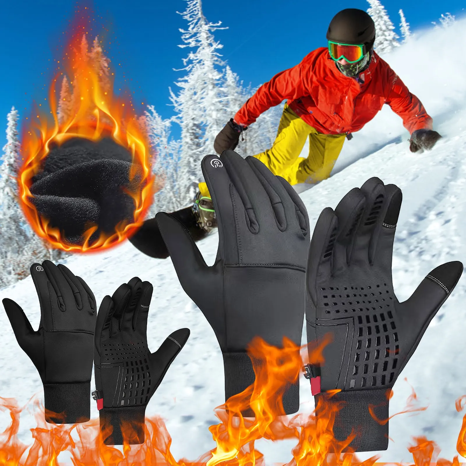 Guanti Sci Termici Impermeabili Donna – Antiscivolo, Touch Screen, Per Neve E Sport Invernali
