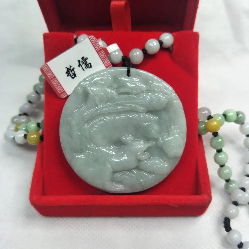 Natural Green Jade Phoenix Pendant – Hand-Carved Stone Jewelry, Animal Theme 4 thumbnail image