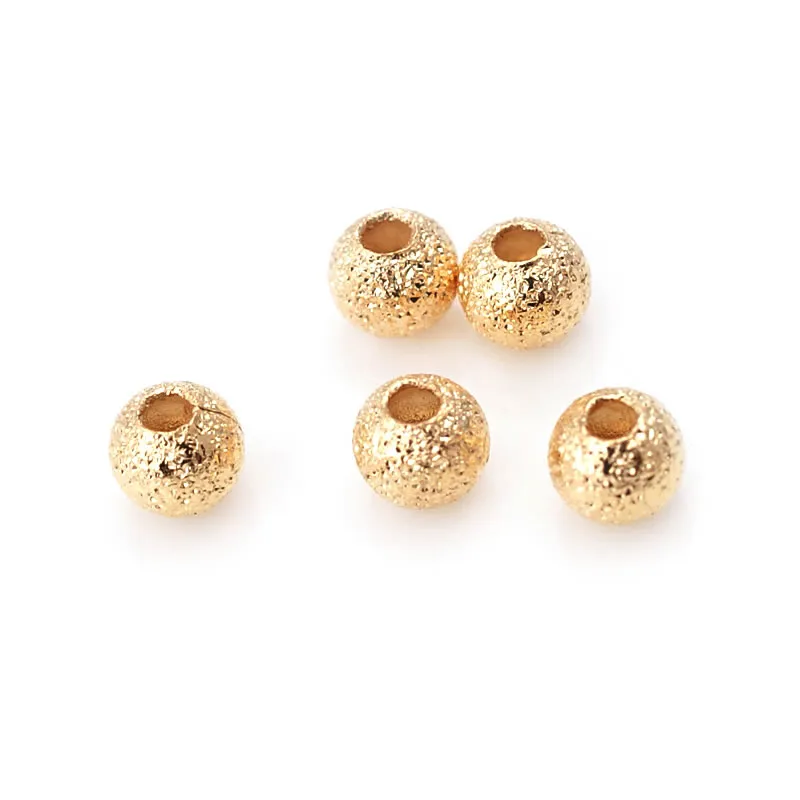 100Pcs 18K Yellow Gold Filled Matte Spacer Beads – Brass, Hypoallergenic – Bulk For Jewelry Making