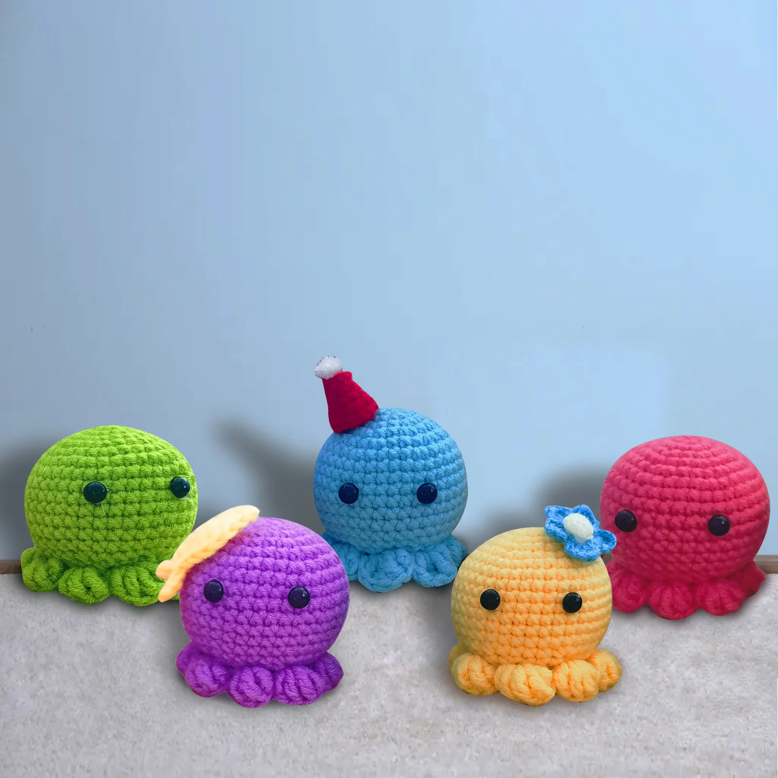 Octopus Thread Crochet Kit Small Octopus Knitting Kit with Acrylic Thread and Stuffing ...