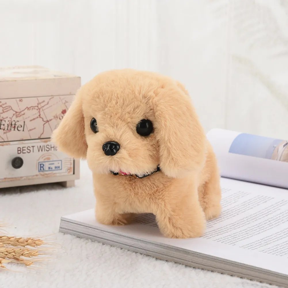 Chien En Peluche Interactif - Court, Aboie, Remue La Queue - Jouet Électronique Pour Enfants 3 à 7 Ans - Avec Accessoires De Soin