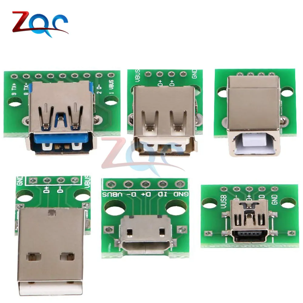 Lot De 10 Adaptateurs Micro USB Femelle Vers Broches DIP 2.54mm - Pour Projets électroniques DIY/Arduino