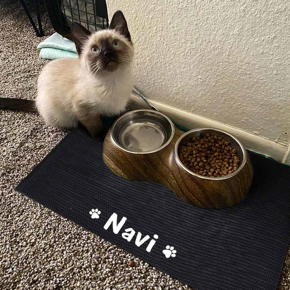 Personalized cat food mat hotsell