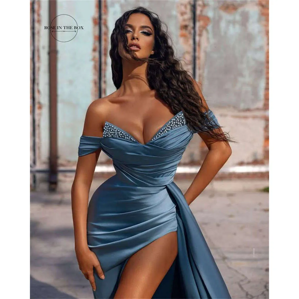 Side Slit Elegant Long Prom Dresses For Women 2024 African Beaded