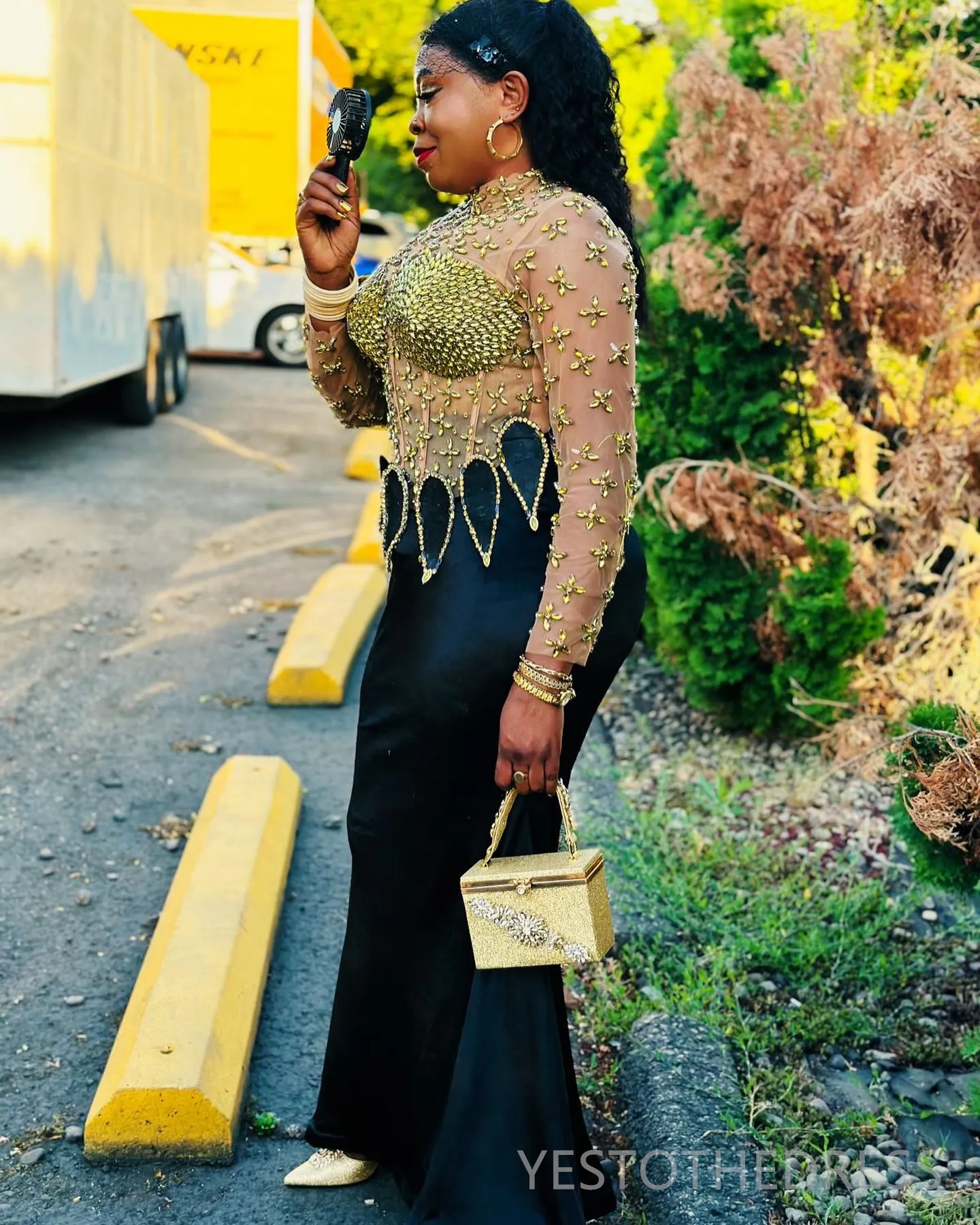Plus Size Prom Dress Illusion High Neck Long Sleeve Beaded Rhinestone  Formal Evening Dress from Dhgate Prom Dresses - price 251.16