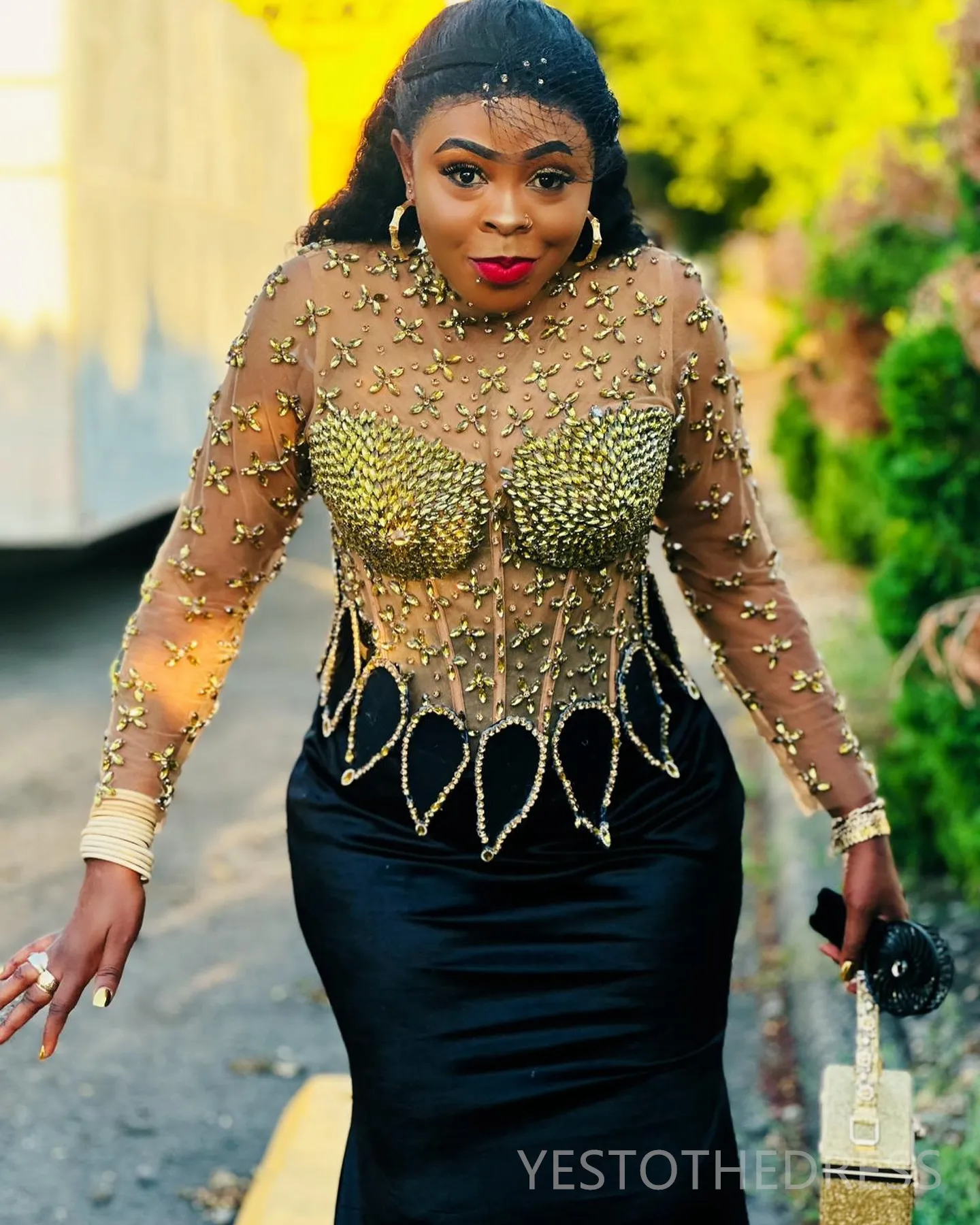 Plus Size Prom Dress Illusion High Neck Long Sleeve Beaded Rhinestone  Formal Evening Dress from Dhgate Prom Dresses - price 251.16
