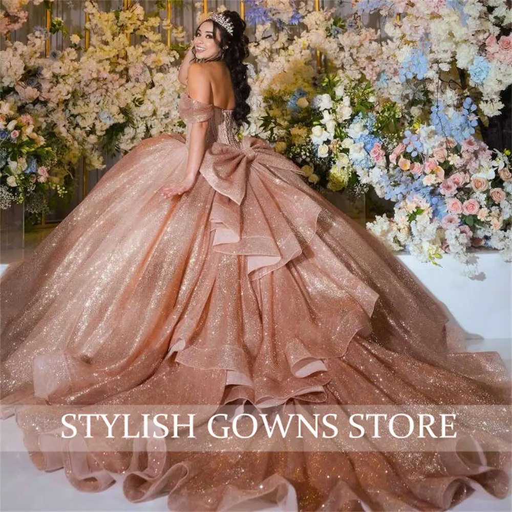 Rose Gold Off The Shoulder Quinceanera Dress Sparkly Bow Princess Ball Gown for Sweet 16 Birthday Graduation from Dhgate Quinceanera Dresses - price 484.32 Rose Gold Off The Shoulder Quinceanera Dress Sparkly Bow Princess Ball Gown for Sweet 16 Birthday Graduation from Dhgate Quinceanera Dresses - price 484.32