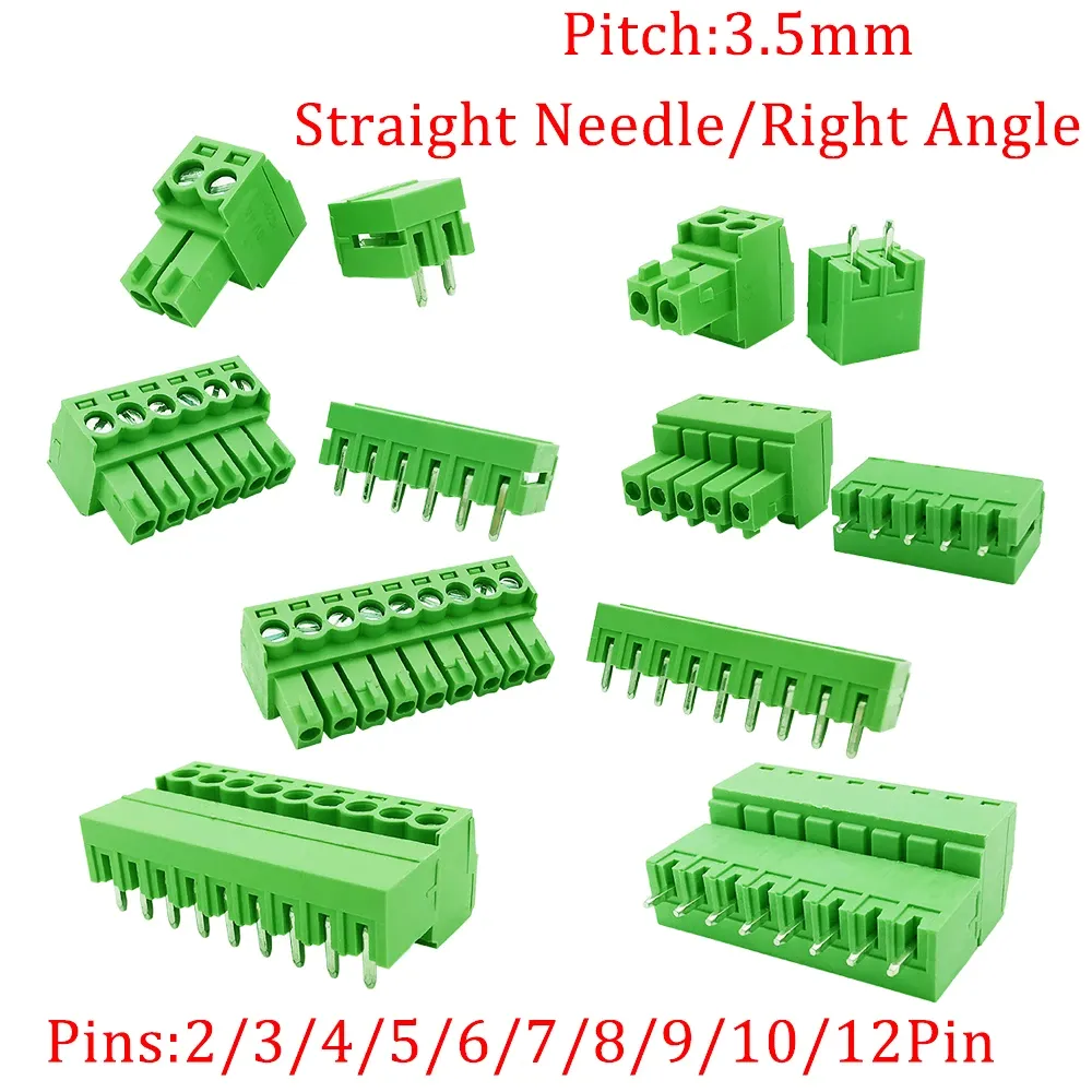 thumbnail image 2 of 50pcs 3.5mm Pitch 3-Pin Straight PCB Screw Terminal Blocks – 3 Way, Screw Connector 2 of 3