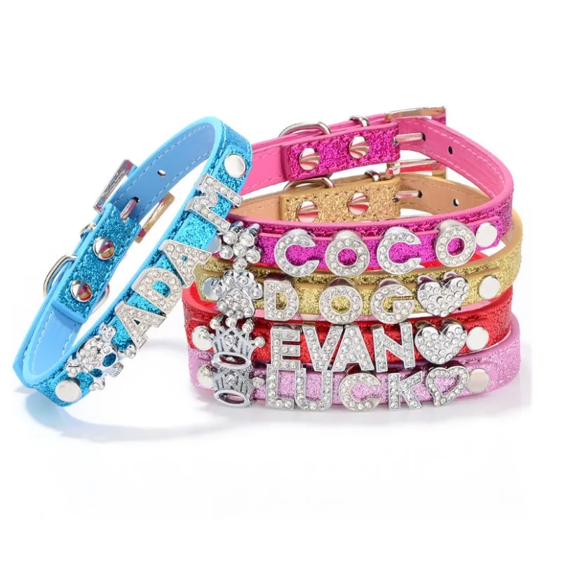 Customizable Rhinestone Leather Girly Dog Collars With Bling Perfect For Small Cats Spanish Chihuahuas And Dogs DIY Name Tag Accessory From Dh1102081463 22.91 DHgate.Com