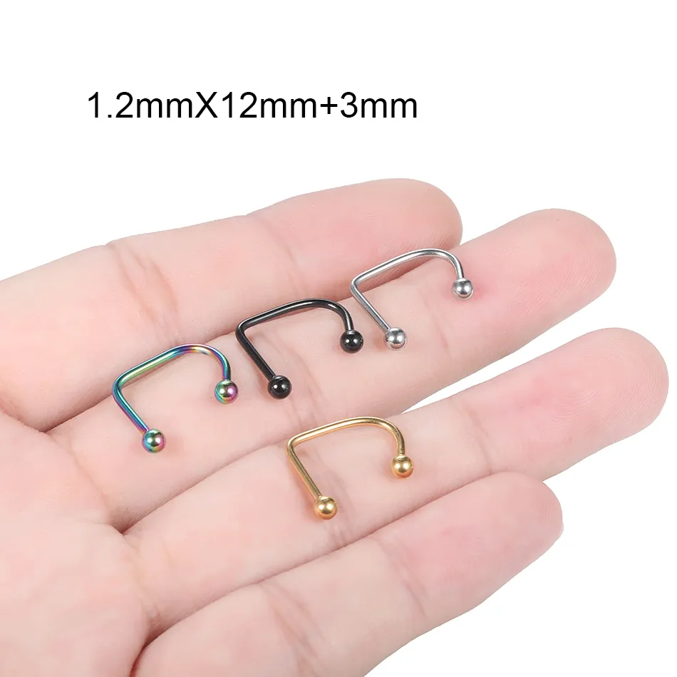 thumbnail interactive-video image 1 of 2-Pack Ball Top Steel Labret Monroe Lip Rings – 316L Surgical Steel, Multiple Sizes & Gauges 1 of 4