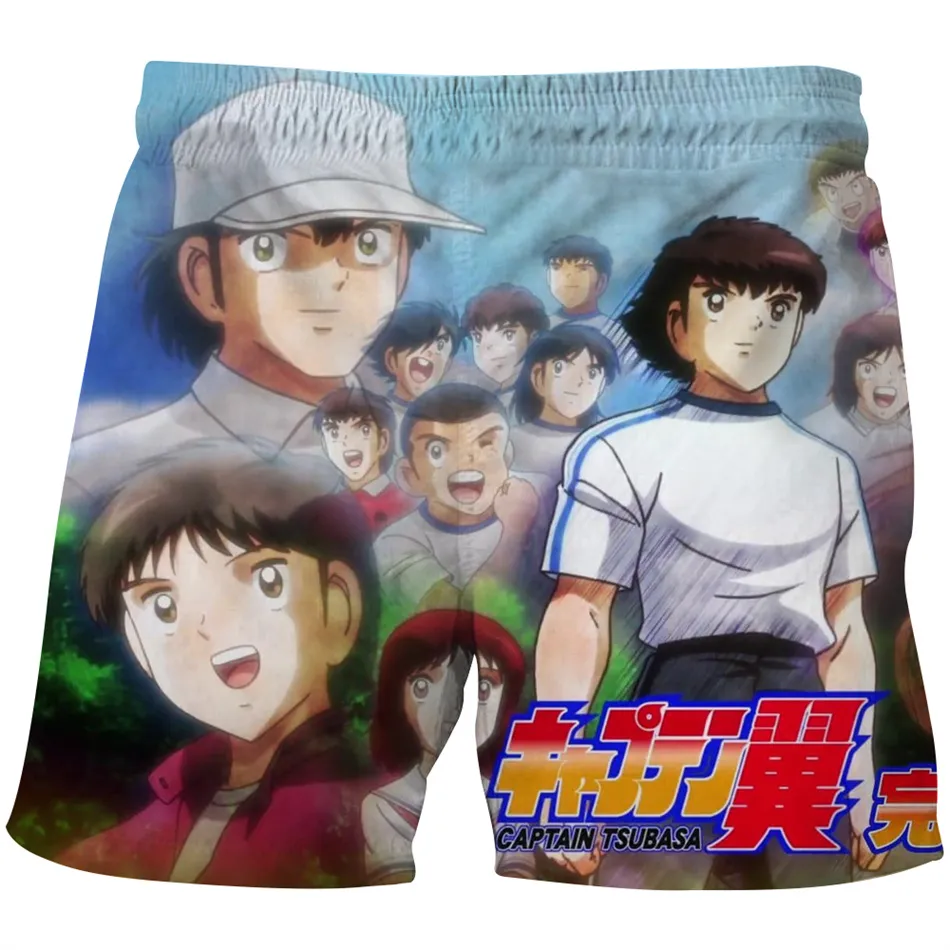 最新 Captain shorts swim in men Anime Japanese Printed 3D Tsubasa Boys