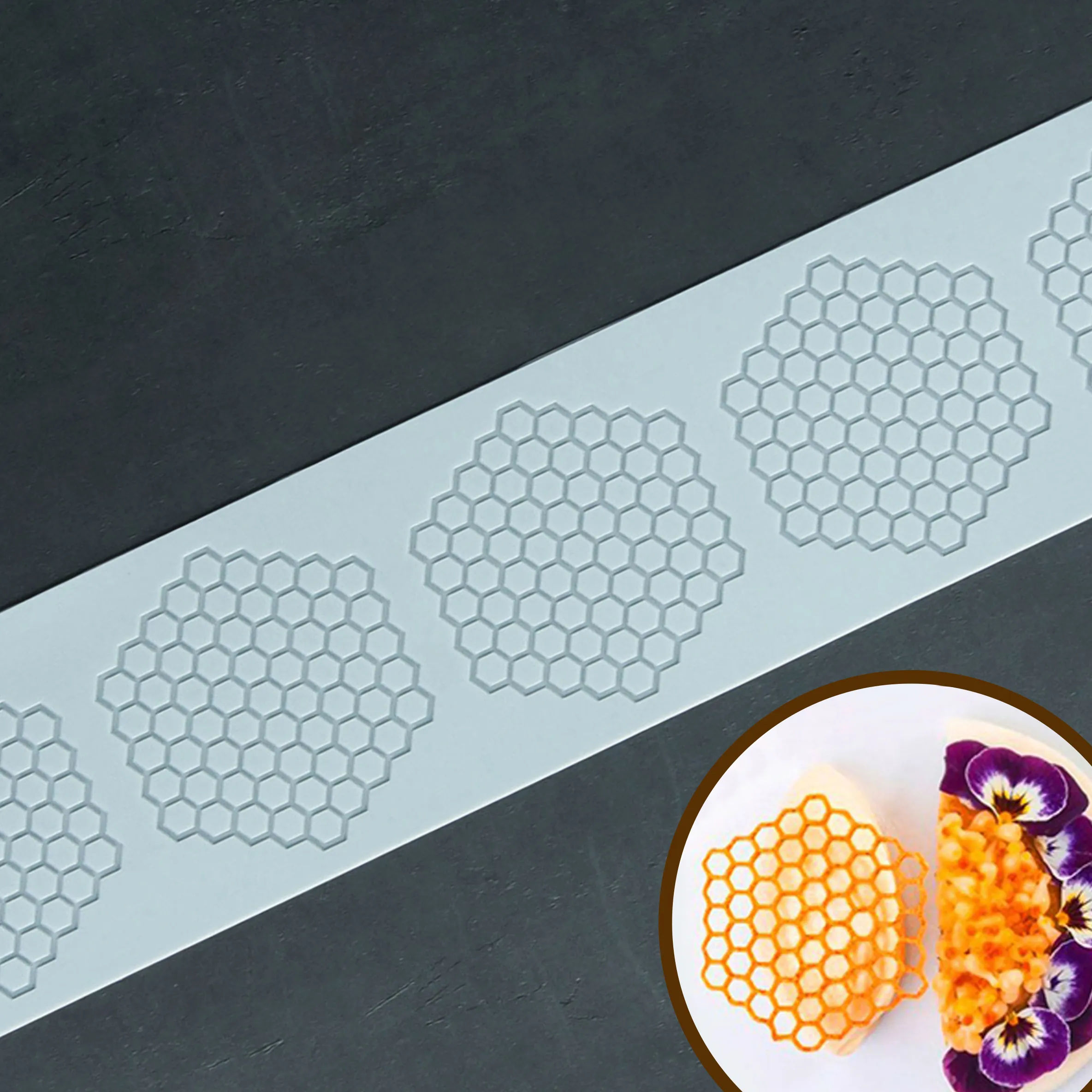 Honeycomb Lace Cake Decorating Mat: Premium Silicone Baking Molds - Main Image