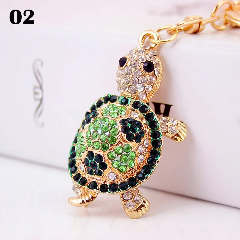Green Rhinestones Tortoise Pendant Charm For Necklace Cute Enamel...