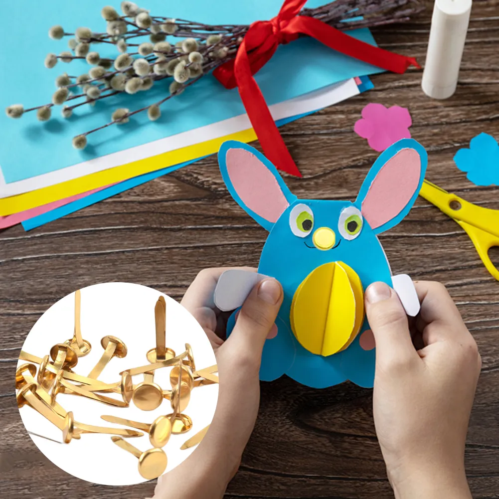 200pcs Round Head Split Pins Metal Brads Paper Fastener Decorative Brad For Scrapbooking Diy Craft I.89115850