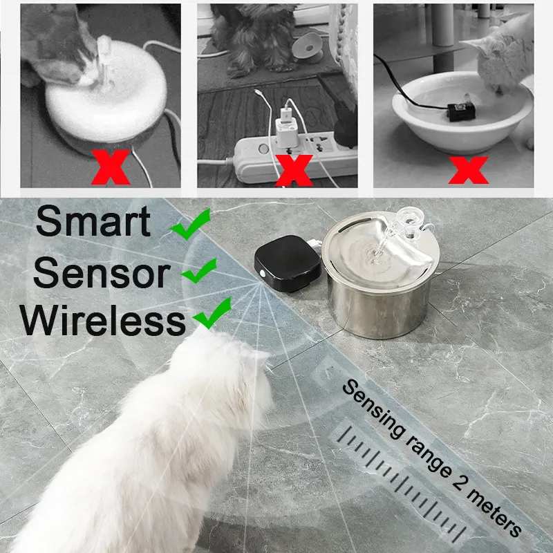 5000mAh Cat Water Fountain Power Bank Smart Sensor Pet Water Dispenser with Charger