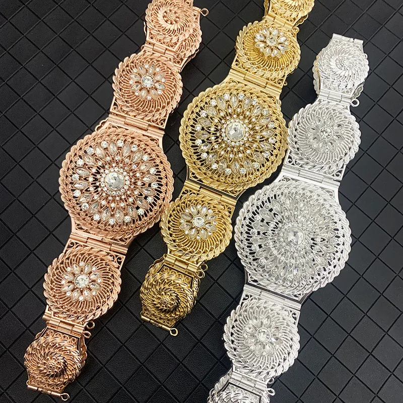 Gold Floral Chain Belt with Crystal Accents Orvena Floral Chain Belt Gold | Princess Polly main image 3
