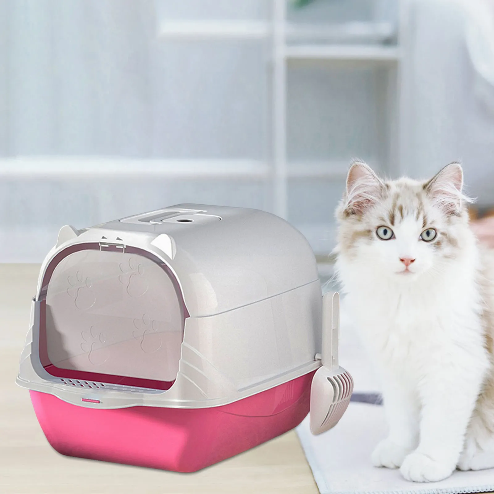 Amazon Toilet Kitty Litter Box ANTOLE Semi-Enclosed Cat Litter Box
