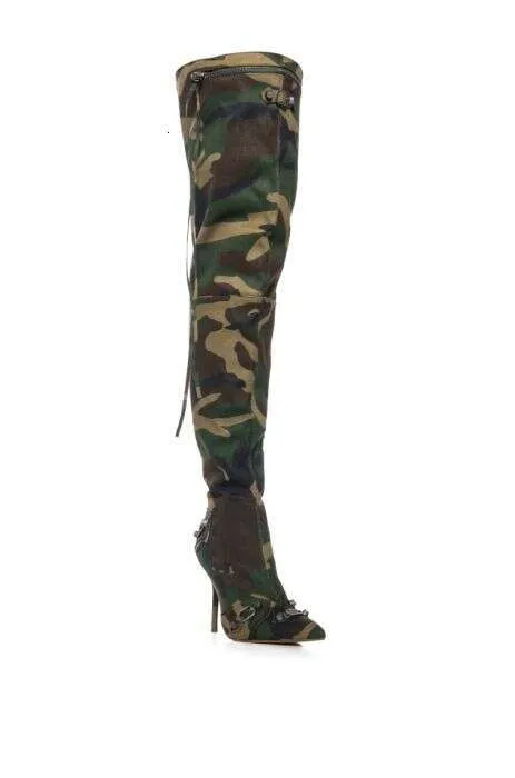 Over the knee camouflage boots clearance