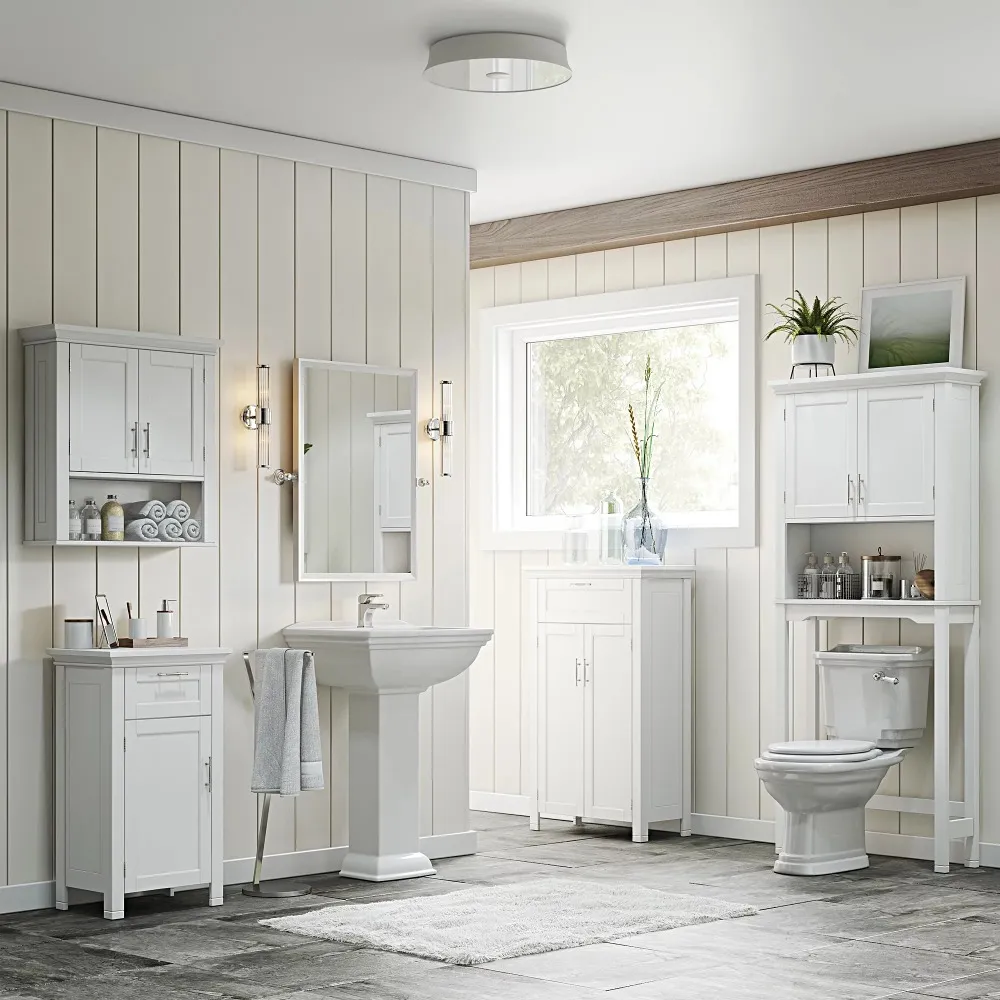2 Door Bathroom Storage Wall Cabinet With 1 Open Shelf And 2 Interior  Shelves White Furniture Home From Ddmyjul, $185.46 | DHgate.Com, image size:1000x1000