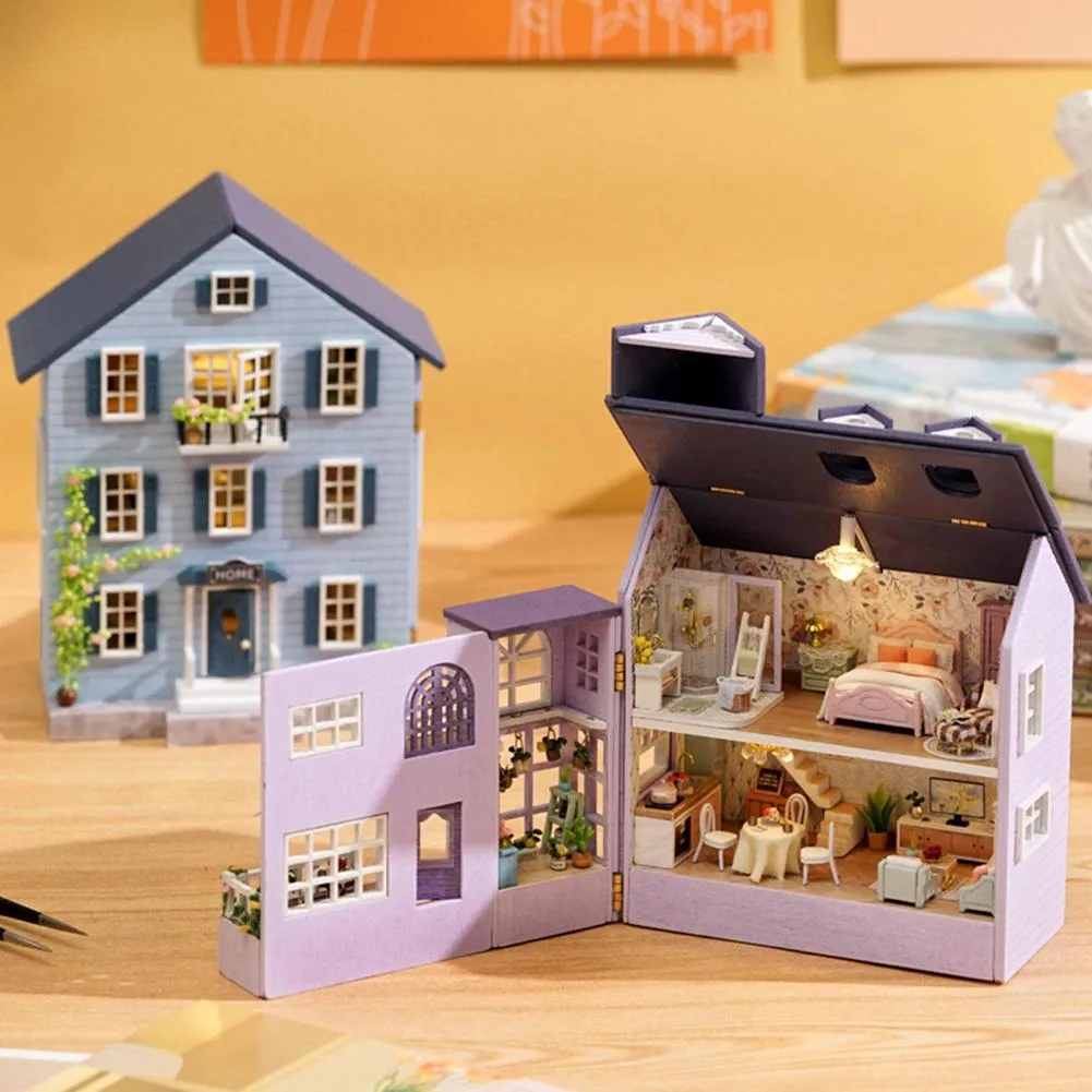 Kit de Casa de muñecas de madera para niños y adul... - Grandado