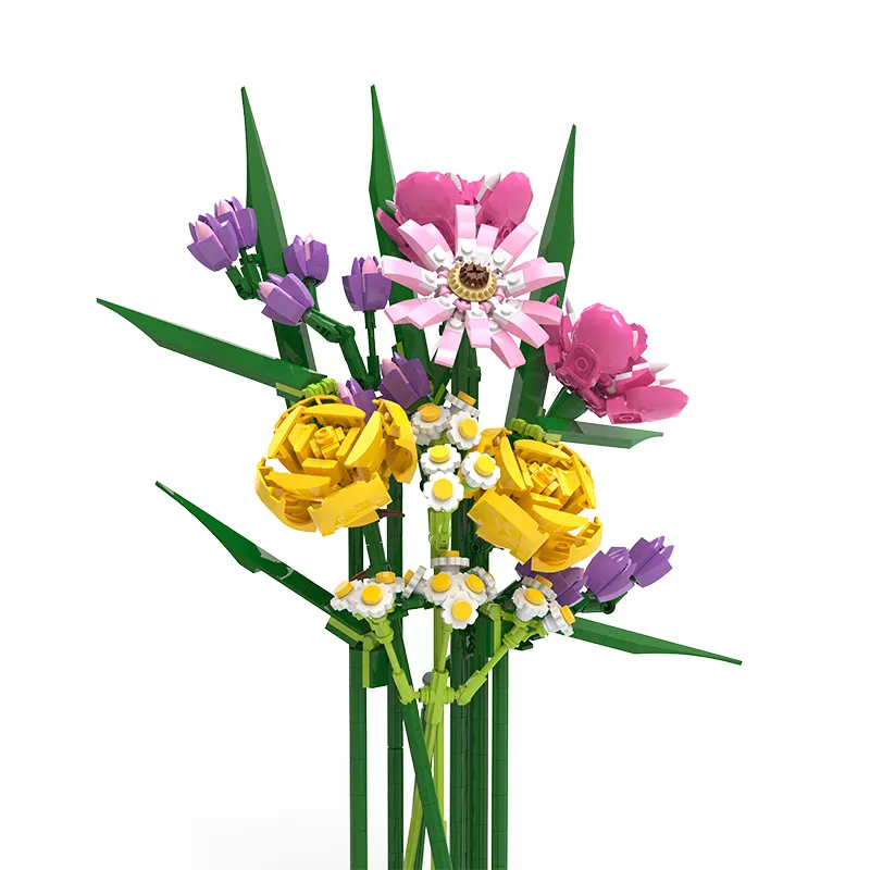 MOC Flower Arrangement Building Block Model Rose Flower Plant Potted Vase  Bricks Kids Toys from Dhgate Model Building Kits - price 88.16