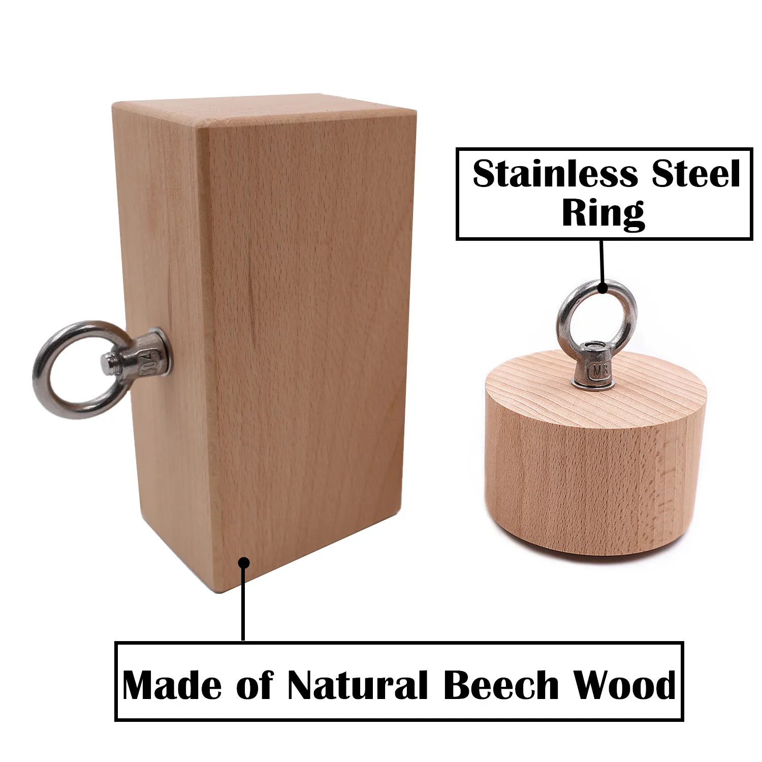 TWO STONES Rock Climbing Pinch Block - Wooden Finger Grip Trainer With Multiple Edges