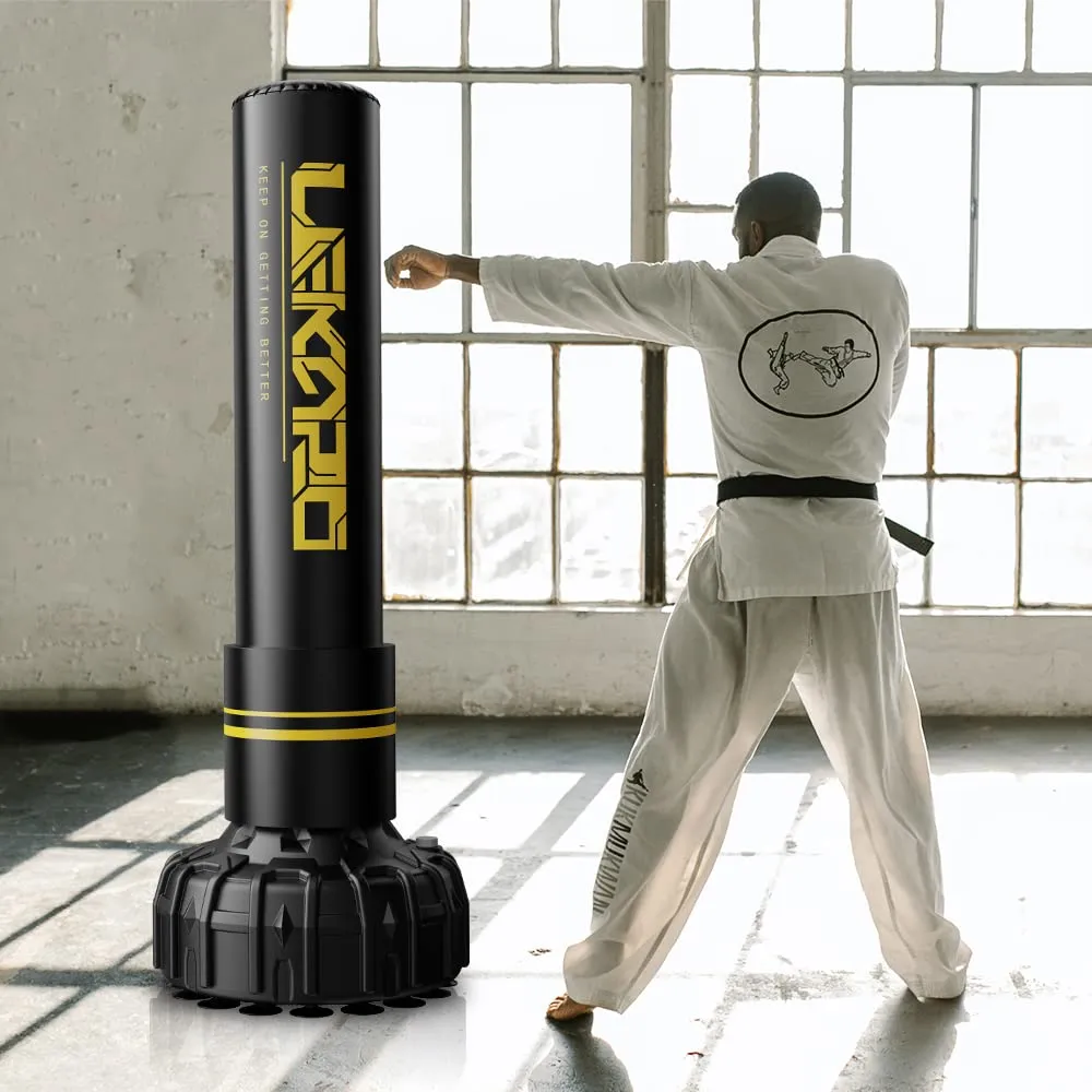 Freestanding Punching Tower Adjustable Heavy Duty Muay Thai Boxing Bag for Indoor Cardio and Strength Training