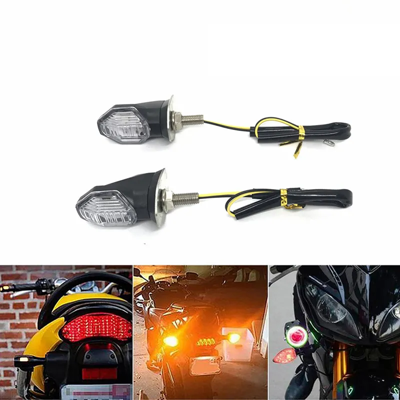 Motorbike Turn Signal Indicators - MASO 2PCS 12V LED Amber Lighting Tu &ndash; TECHNO KHAN STORE