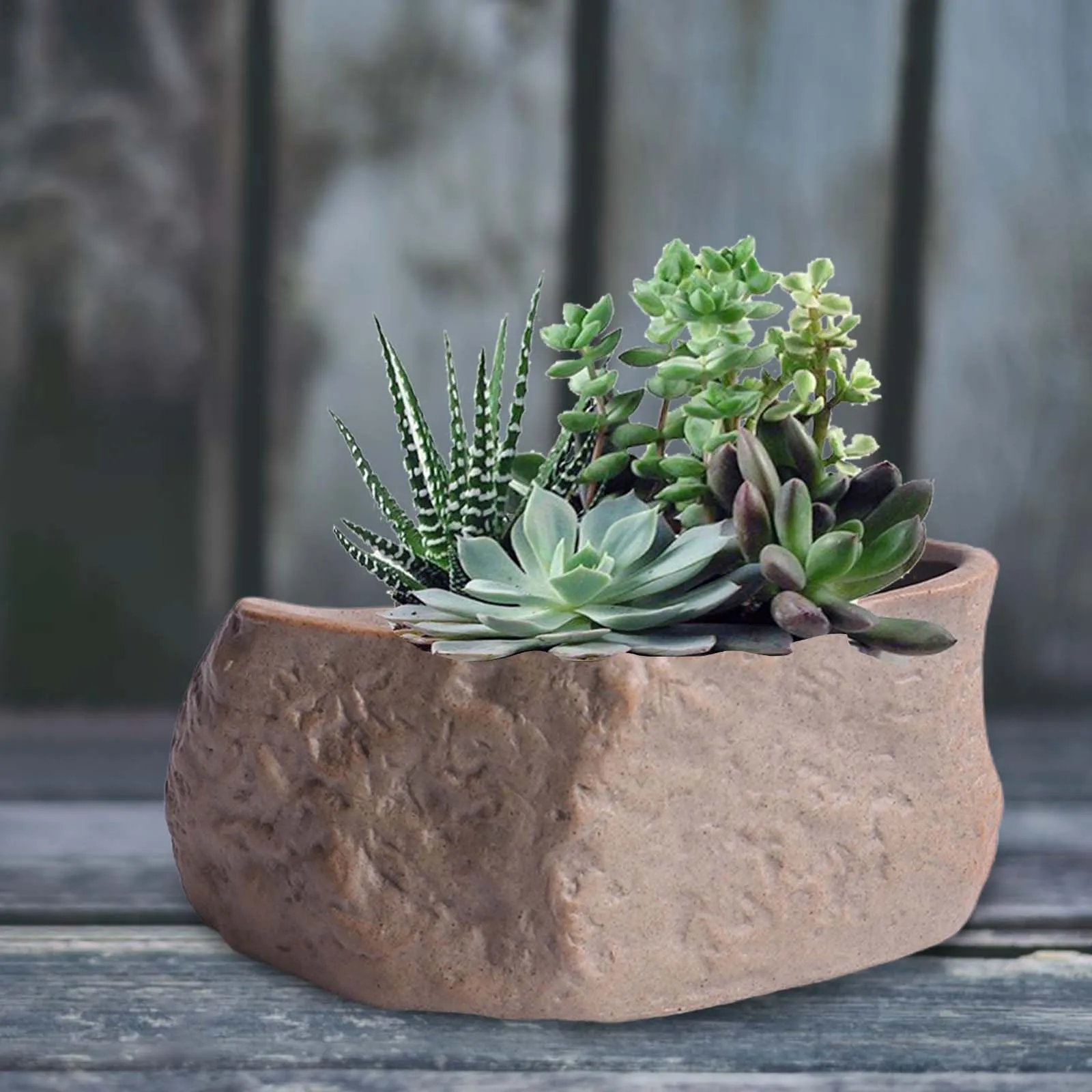 Ceramic Stone Shape Succulent Pot with Drainage Hole and Tray for Desktop  Bonsai Plants from Dhgate Sprayers - price 27.52