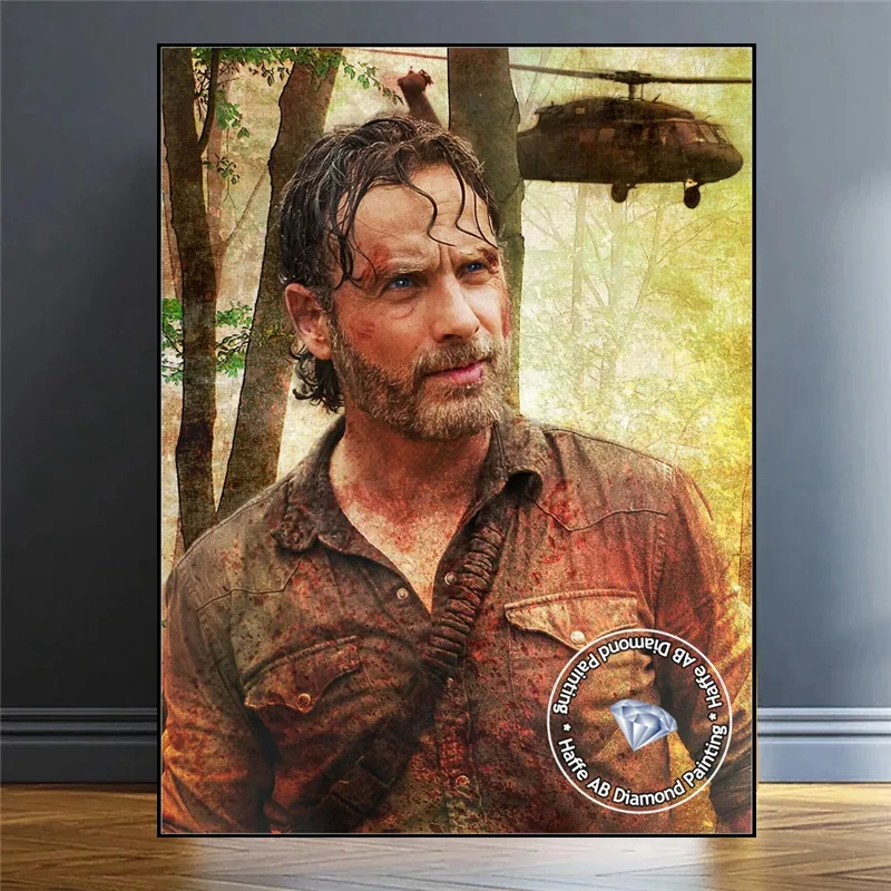 5D Diamond Painting Set „Walking Dead Daryl Dixon“ – DIY Diamantbild Auf Leinwand 40x50 Cm (ohne Rahmen)