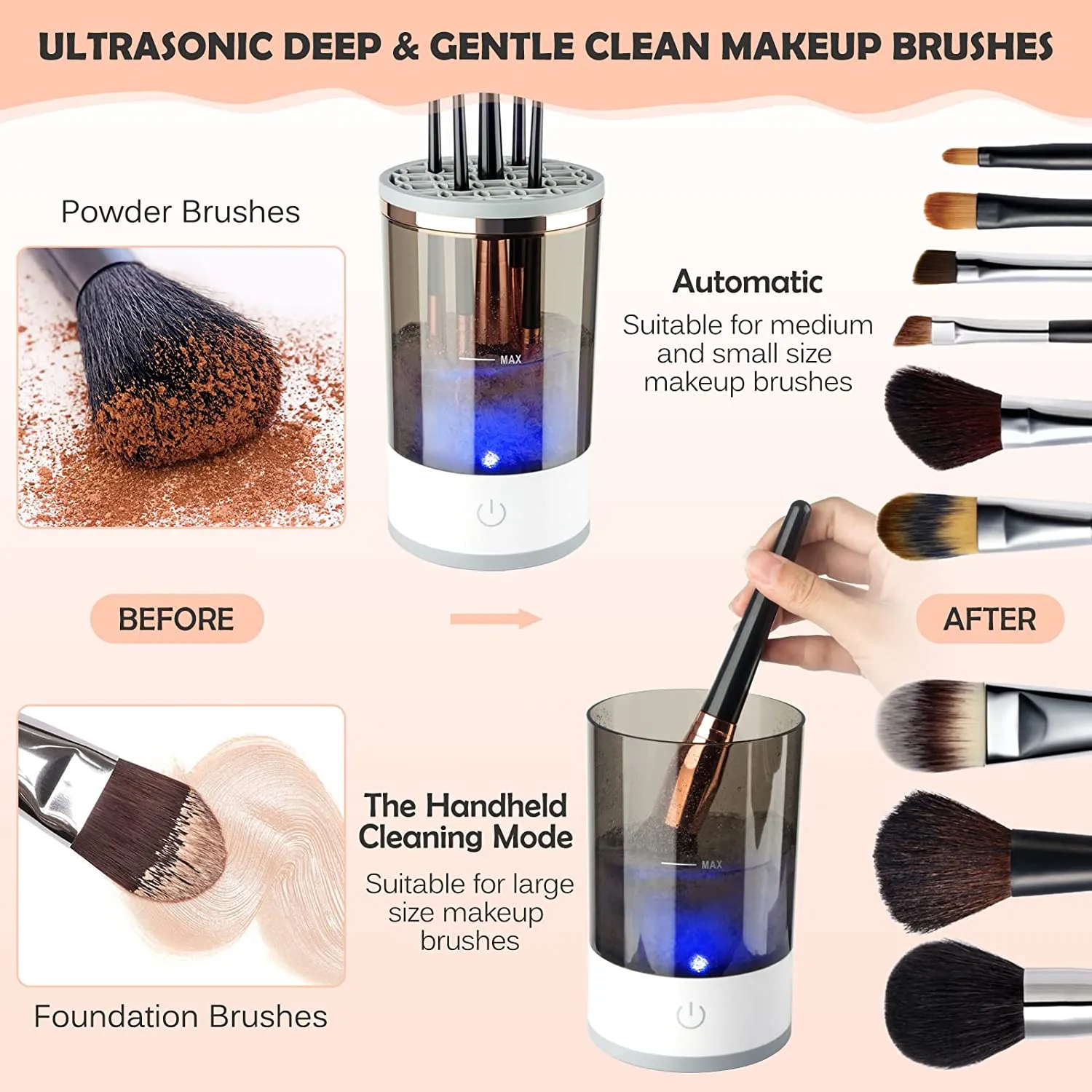 Electric Makeup Brush Cleaner Women Eye Shadow Brush Cleaning Tools USB Portable Makeup Brushes Cleaner Automatic Cosmetic Brush