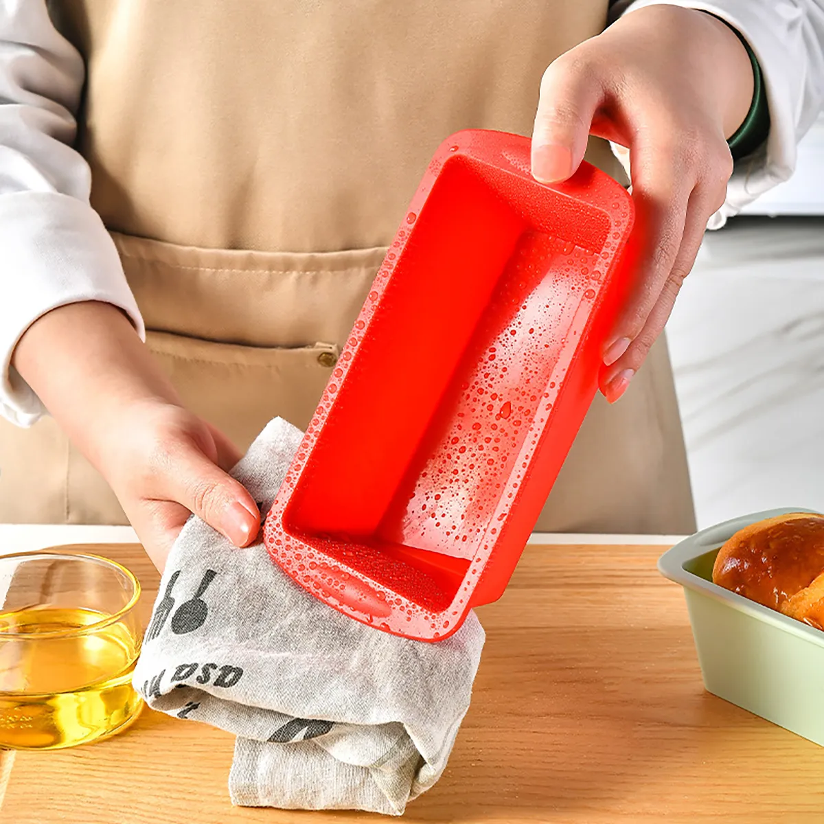 Indiamart Silicone Baking Tray Set Rectangular Rubber Cake