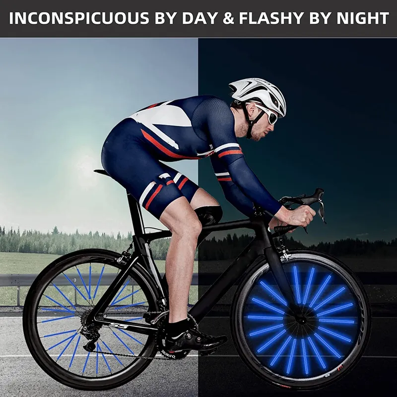 Night Riding Reflectors Bike Spoke Reflectors 48-Pack - 360° Visibility ...