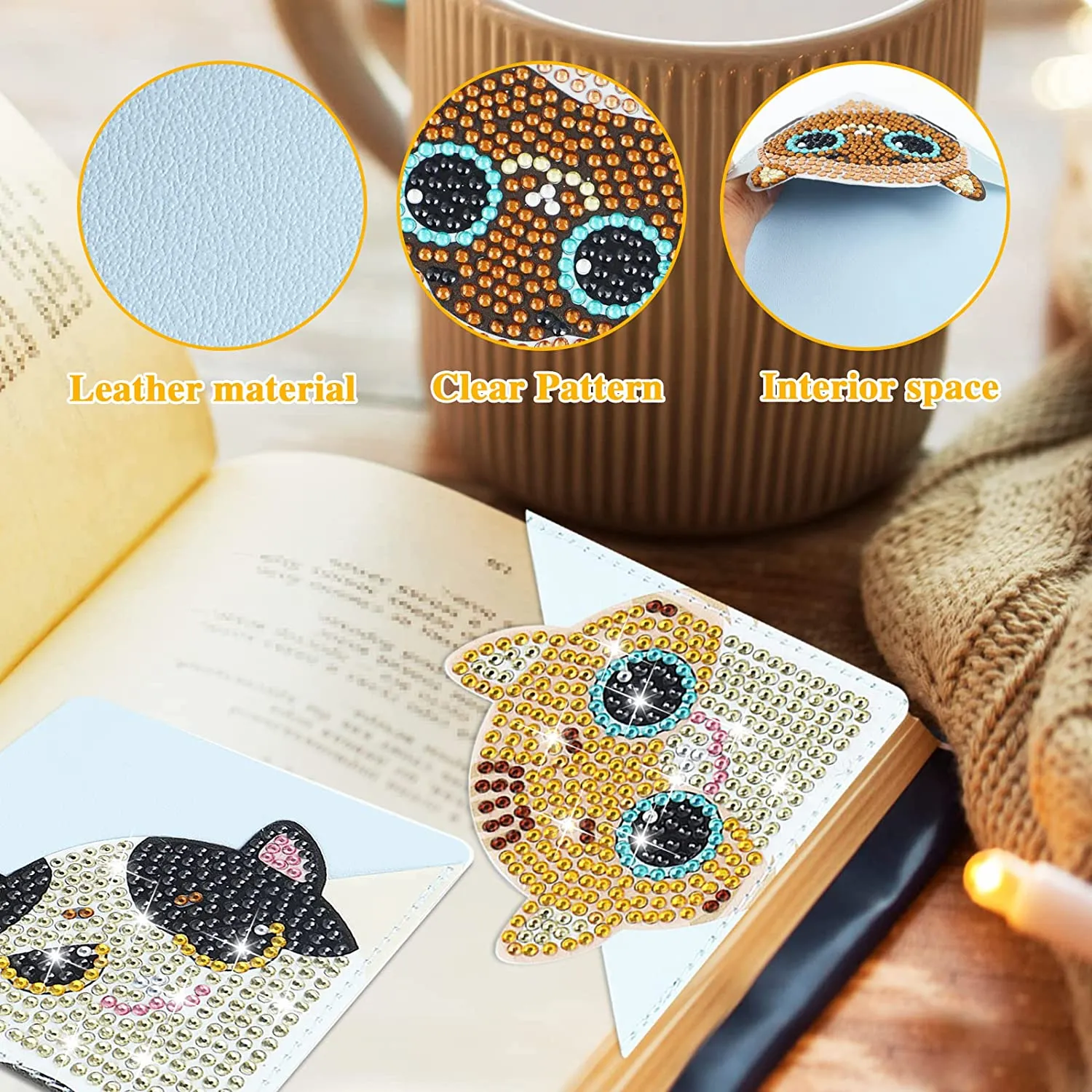Diamond Art Kits 8 Diamond Painting Bookmarks DIY Kit - Mandala Design  Bookmark Crafts For Beginners Mandala DIY Bookmark Kit DIYブックマーク 2個 5Dダイヤモンドペインティングブックマークキット タッセル付き ノームブックマーク アートブックマーク D