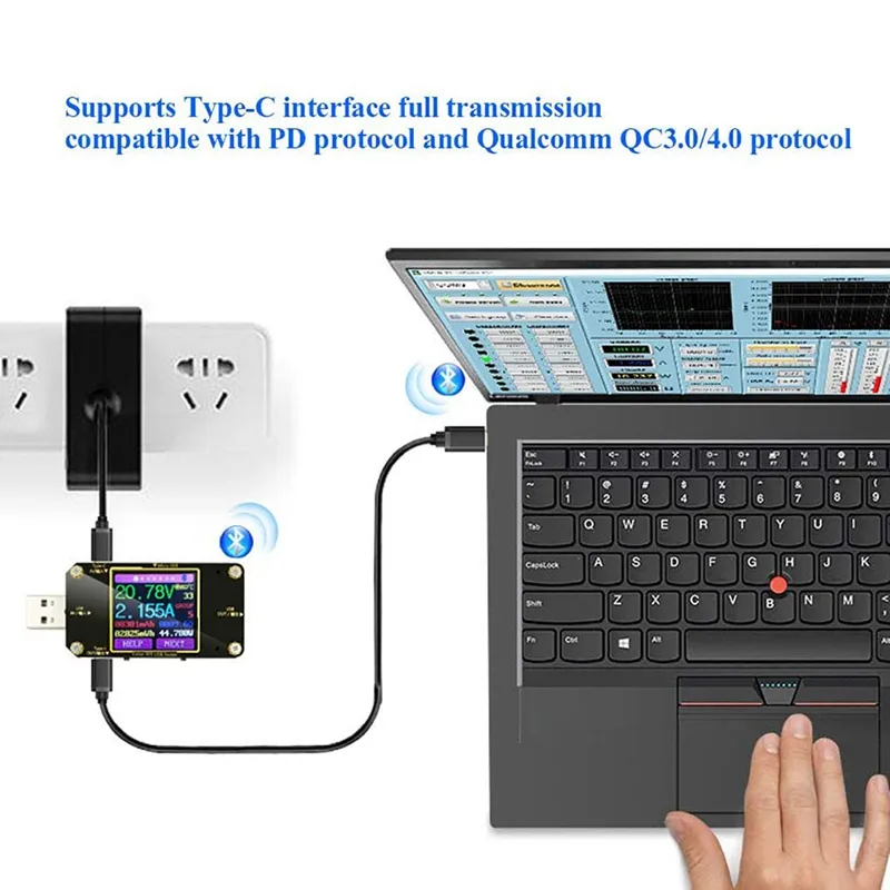 2024 Bluetooth USB Power Meter - Digital Voltage Power Display Color ...