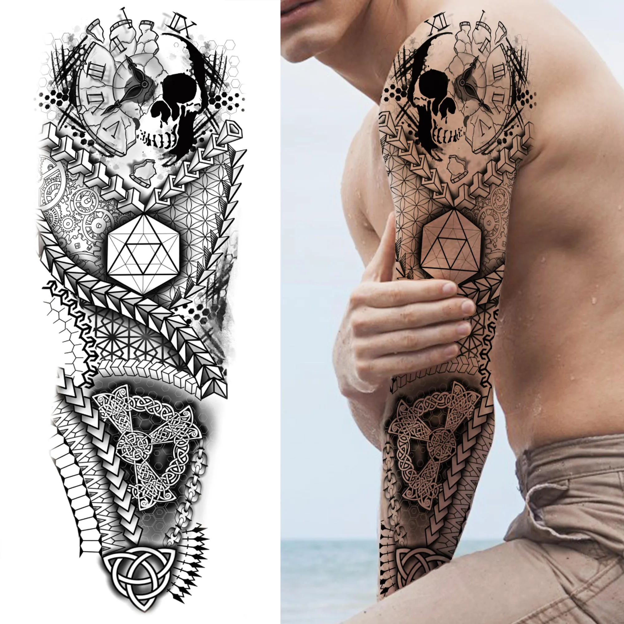 Trutle Maori Totem Temporary Tattoos Sleeve For Men Women Realistic Fake  Rose Dove Skull Tattoo Sticker Full Arm Tatoos Large Du 19,33 € | DHgate, image size:2000x2000