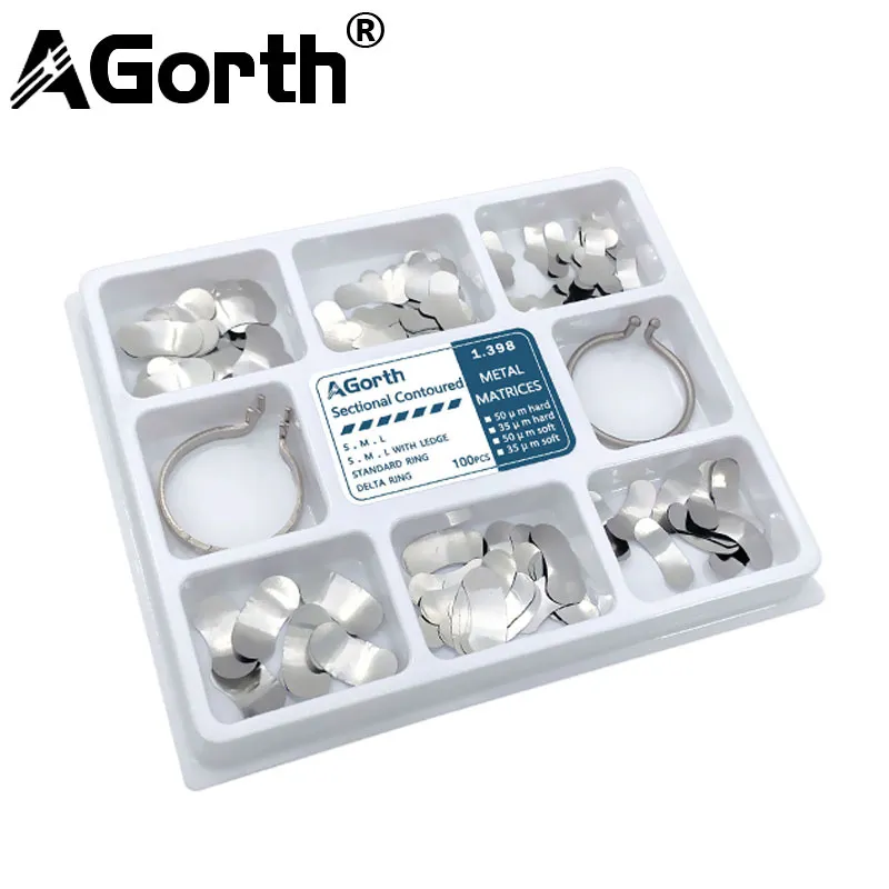 Easyinsmile Dental Sectional Contoured Matrices – 3 Packs Soft Matrix Bands Refill 50µm (S/M/L)