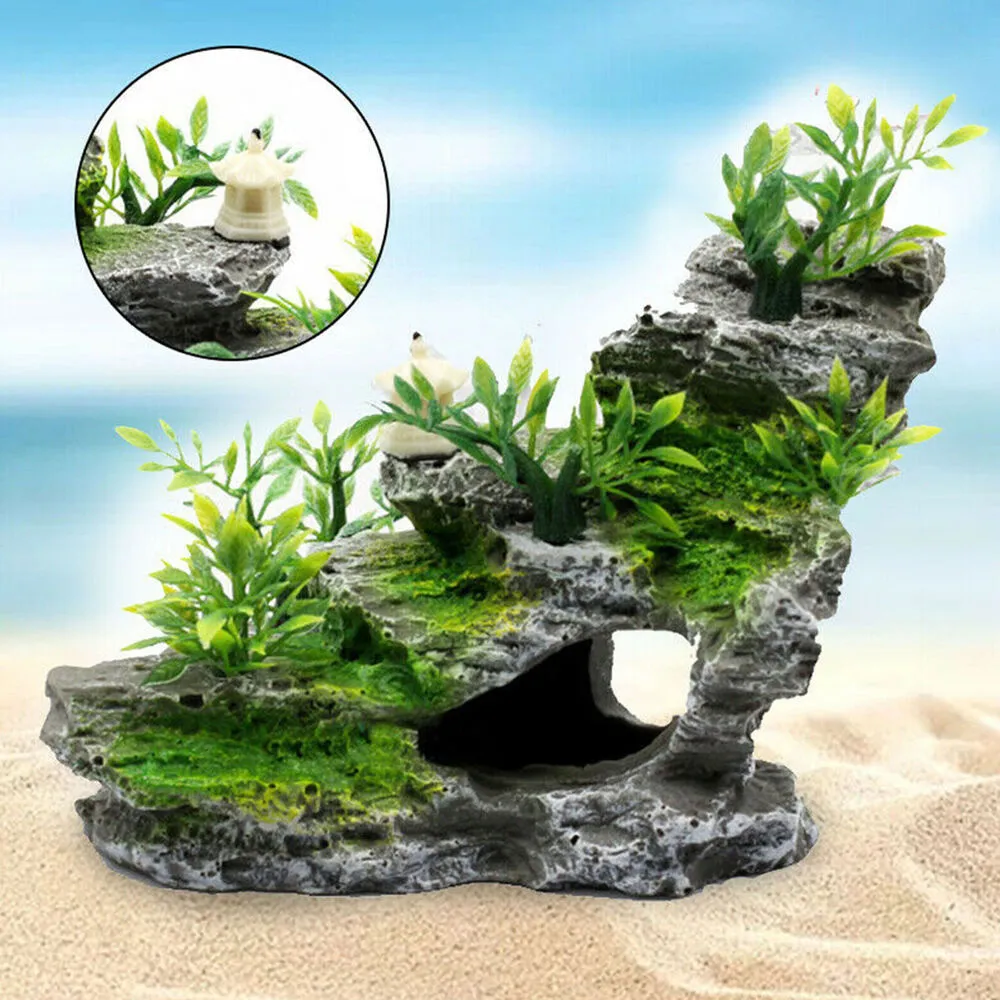 betta fish tank accessories rocks Aquarium Hideaway for Small Fishes, Shrimps to Breed, Play and Rest, Safe and Non-toxic Ceramic Ornaments, Hideout Stone for The included suction cup makes it easy to attach the decoration to any glass wall Top Fin Betta Rock Aquarium