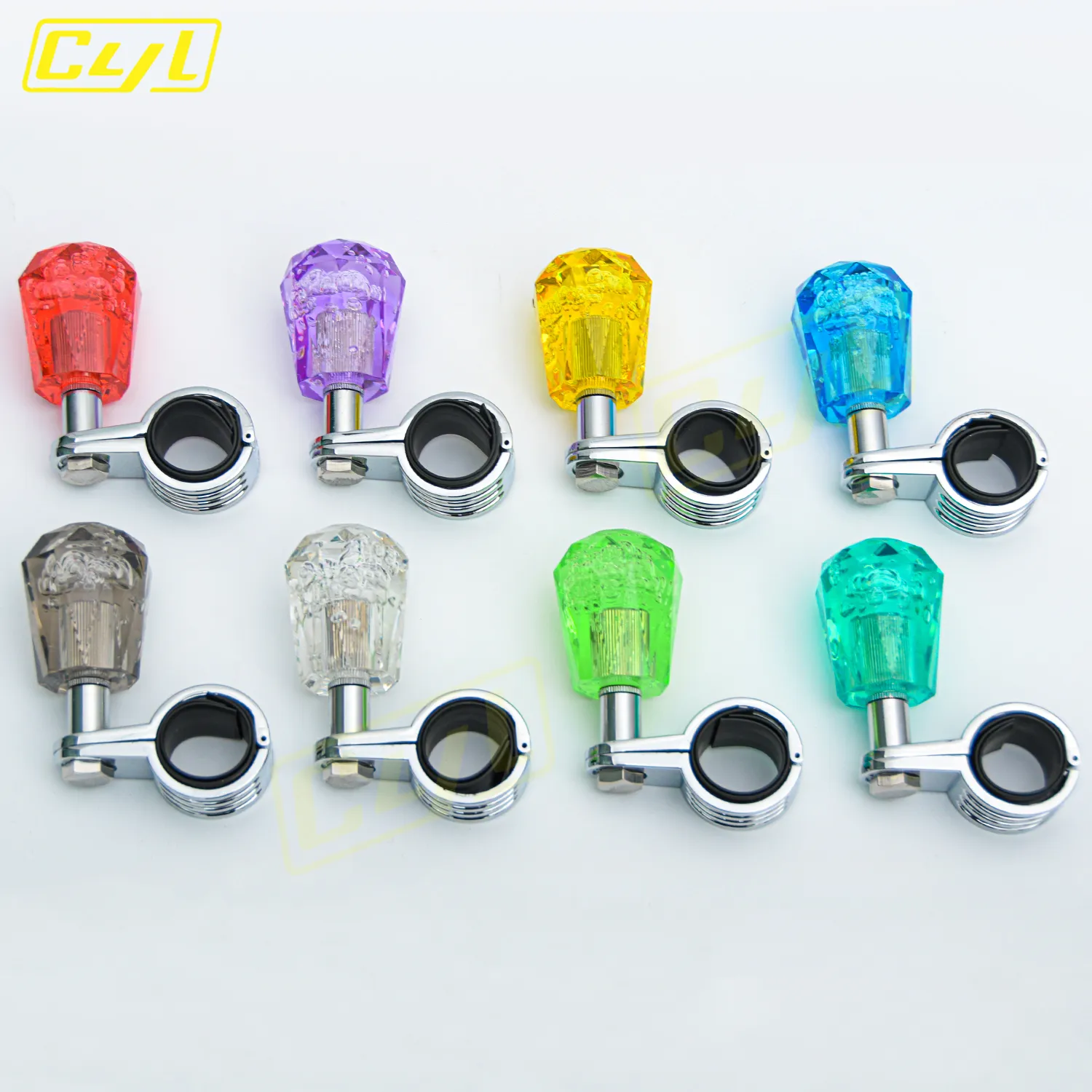 Dice Shape Steering Wheel Spinner Knob - Resin Suicide Knob For Easy Turning (Metallic Blue)