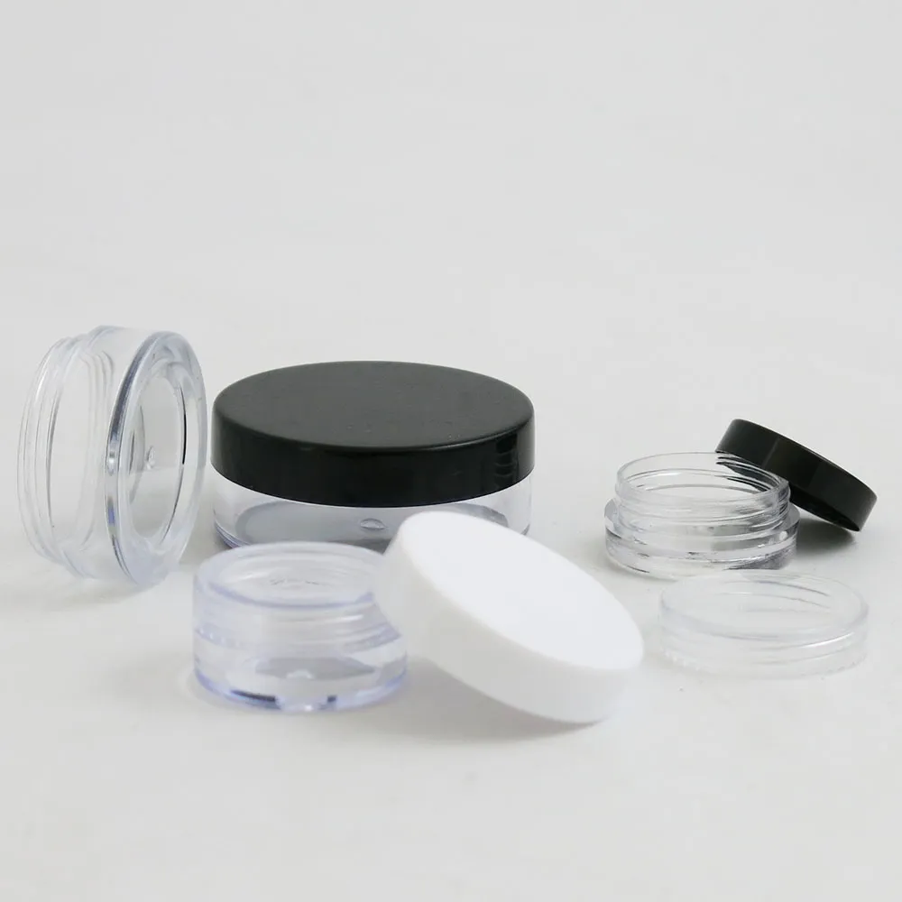 1g Container High-Quality Transparent PS 8 oz jars with Three...