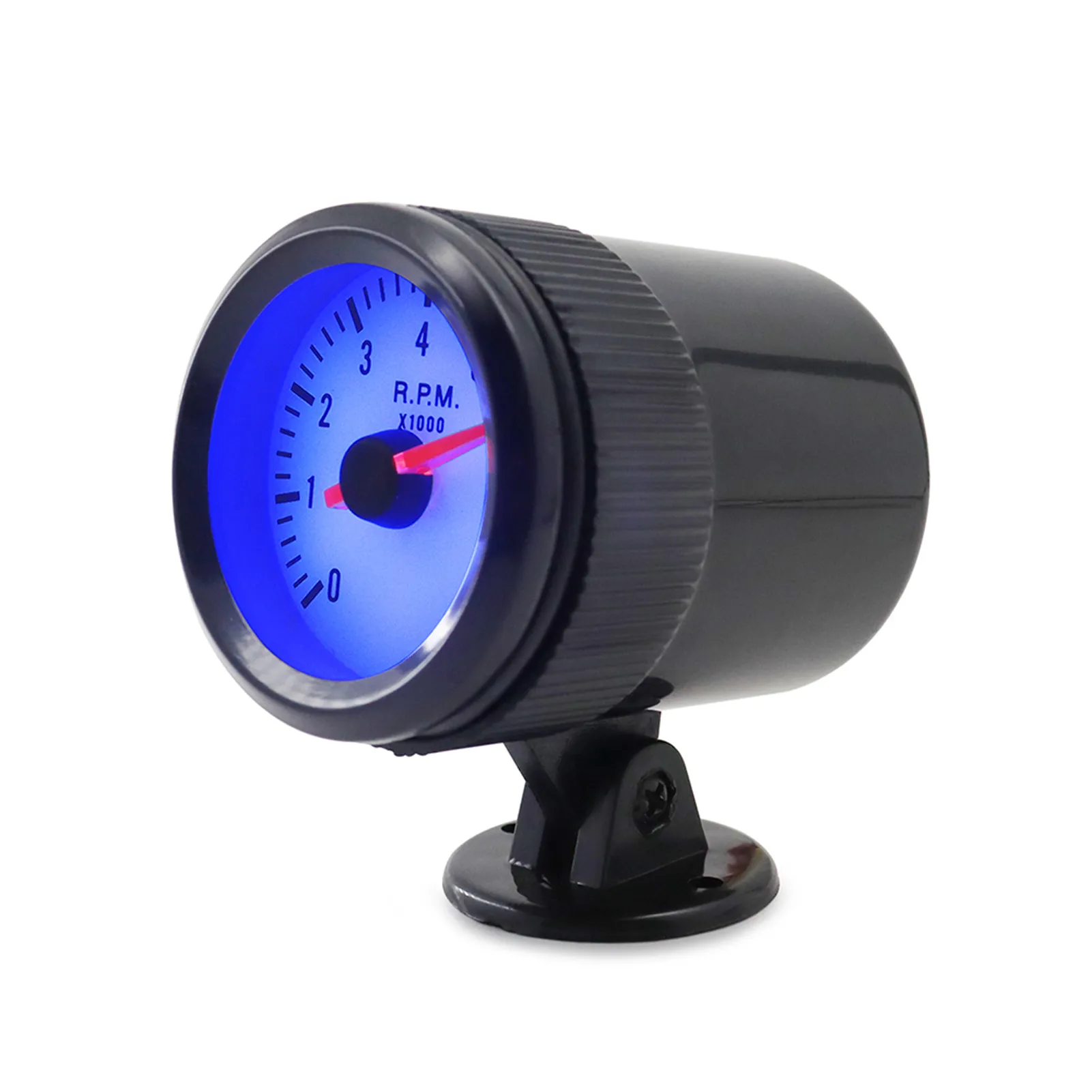 Carevas Tachometer Tach Gauge With Holder Cup For Auto Car 2 52mm 0~8000RPM Blue LED Light