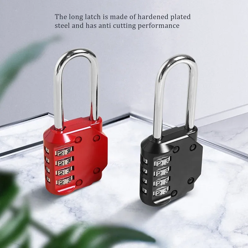 2 Pack 4-Digit Combination Padlocks - Heavy Duty Alloy, 8mm Steel Shackle, Weatherproof For Outdoor Use (Black) - View #8