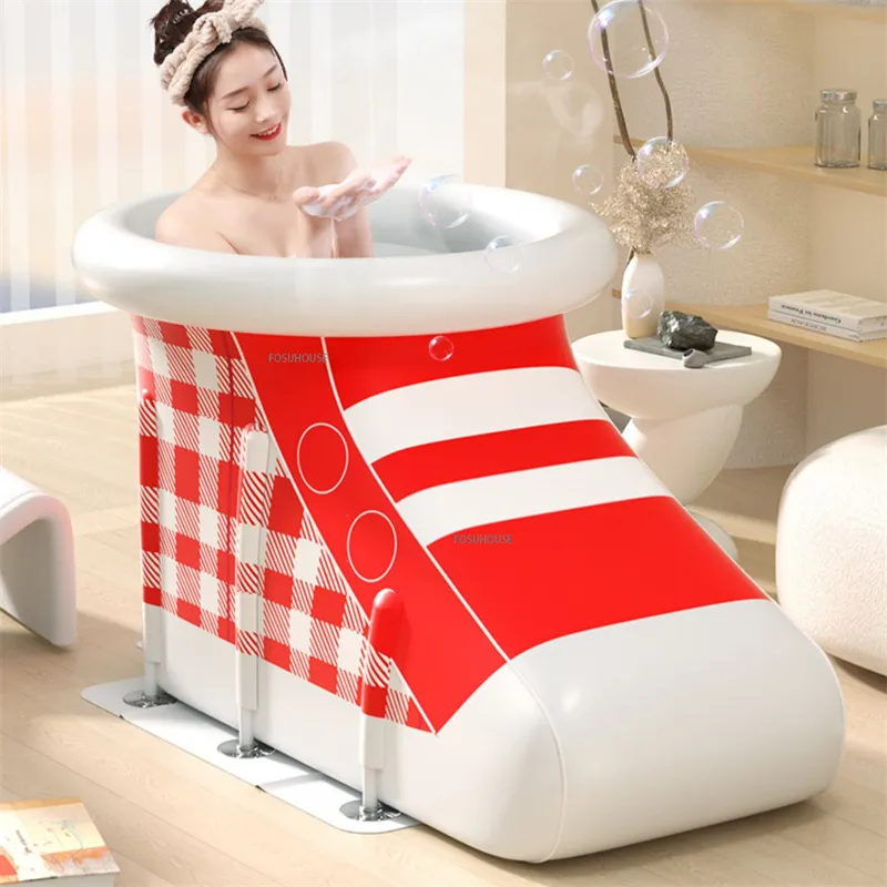 Adult Inflatable Bath Tub Folding Portable Spa Warm Blow Up Bathtub Travel Bath | UK