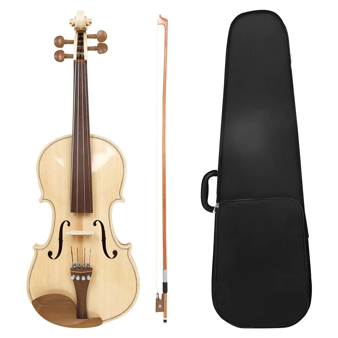 Maple Tiger Stripe Violin Set: Stunning 4/4 Violin with Bow